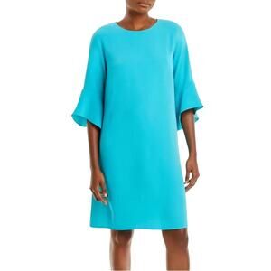 Caroline Rose $295 Julia Dress CLassic Knee Lenght in Turquoise Size M